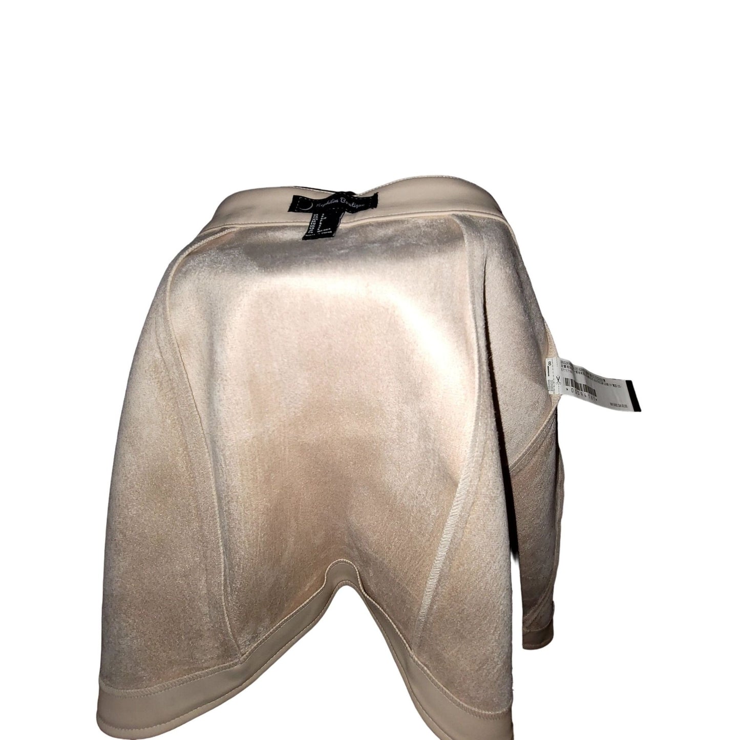 Women mini skirt nude full zipper synthetic leather