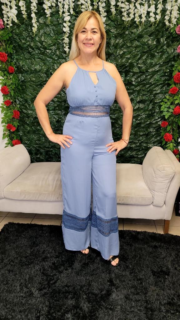 Light Blue Romper Jumpsuit One Piece
